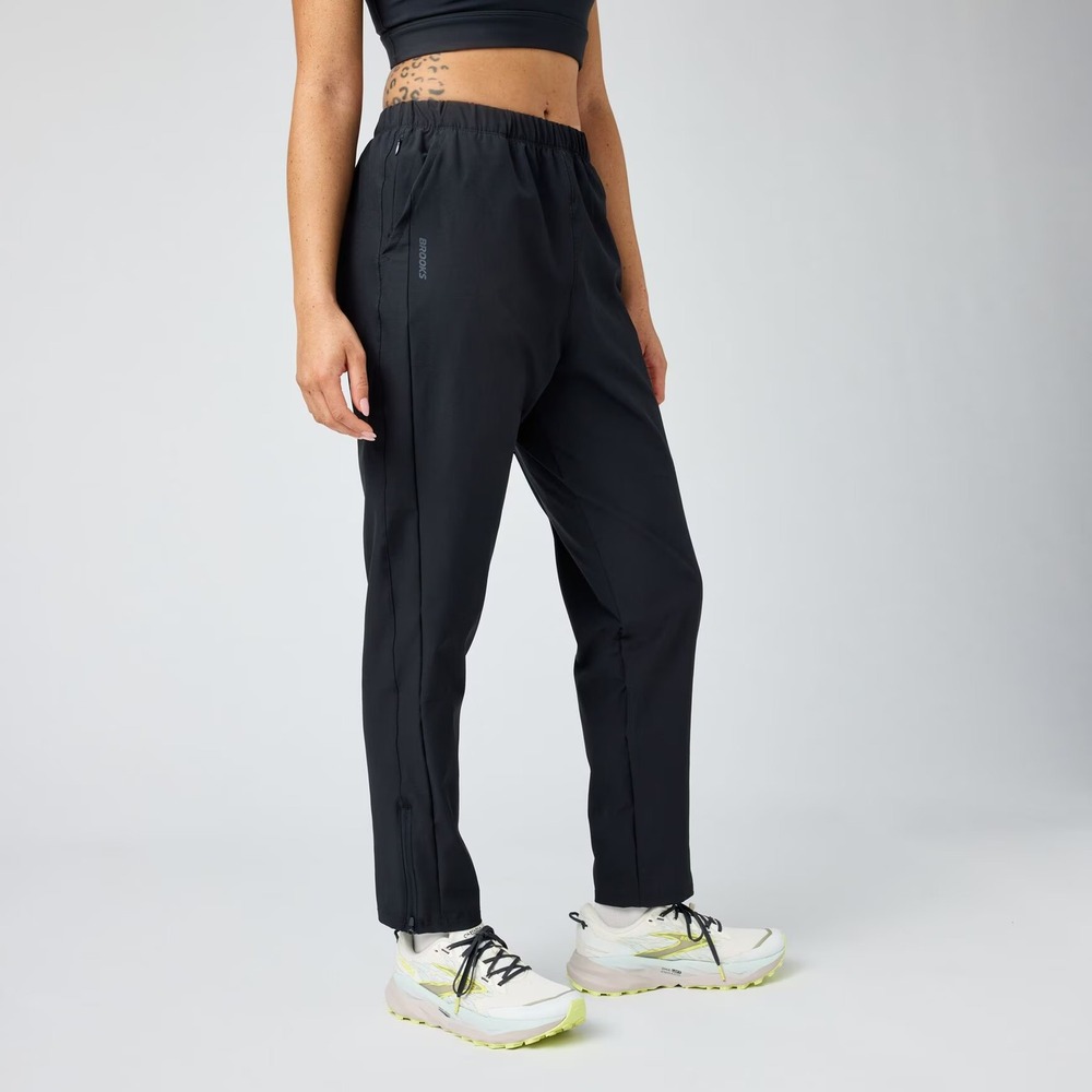 Brooks Equilibrium Technology Running Pants Gray Ankle Zip Womens XL 220297